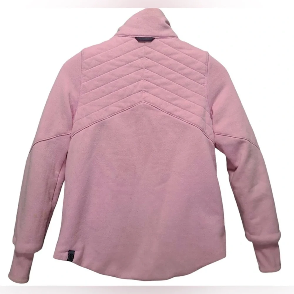 IVIVVA LULULEMON REVERSIBLE PINK GRAY THUMB HOLES SHERPA JACKET ZIP FRONT 12